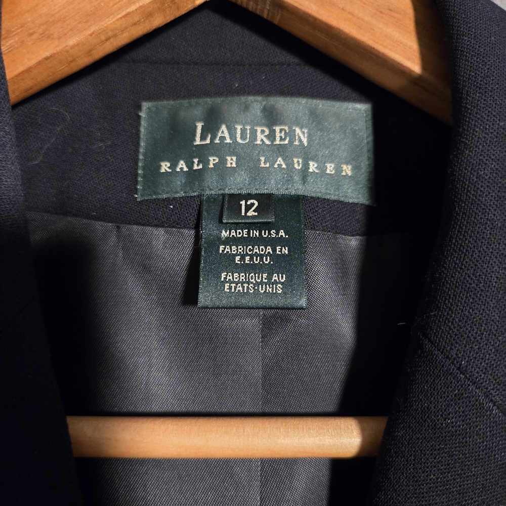 Lauren Ralph Lauren Black Women's Wool Crest Blazer - Picture 4 of 7